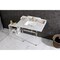 Kingston Brass 36 Carrara Marble Console Sink with Acrylic Legs, Marble WhiteBrushed Brass LMS3630MASQ7 - alternate 3